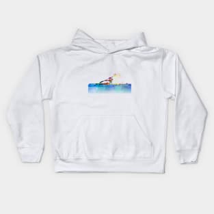 Kayak in watercolor Kids Hoodie